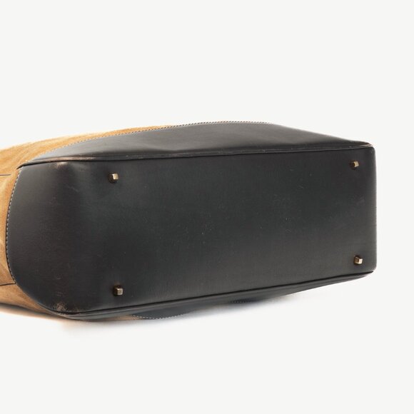 Loewe Amazona Oro Suede & Marron Leather Tote Bag - Picture 5 of 13